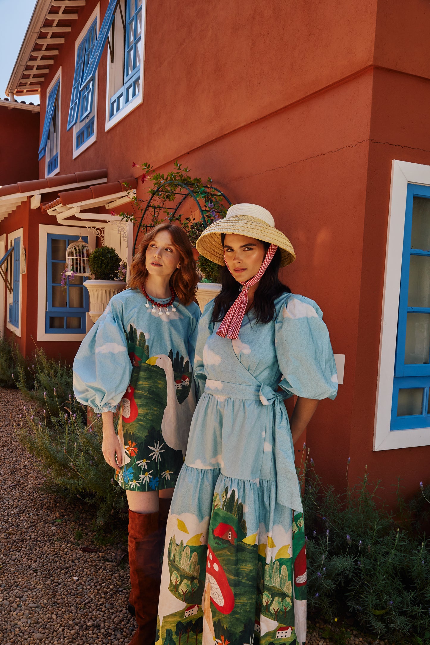 Vestido Abraço Fazendinha - azul claro