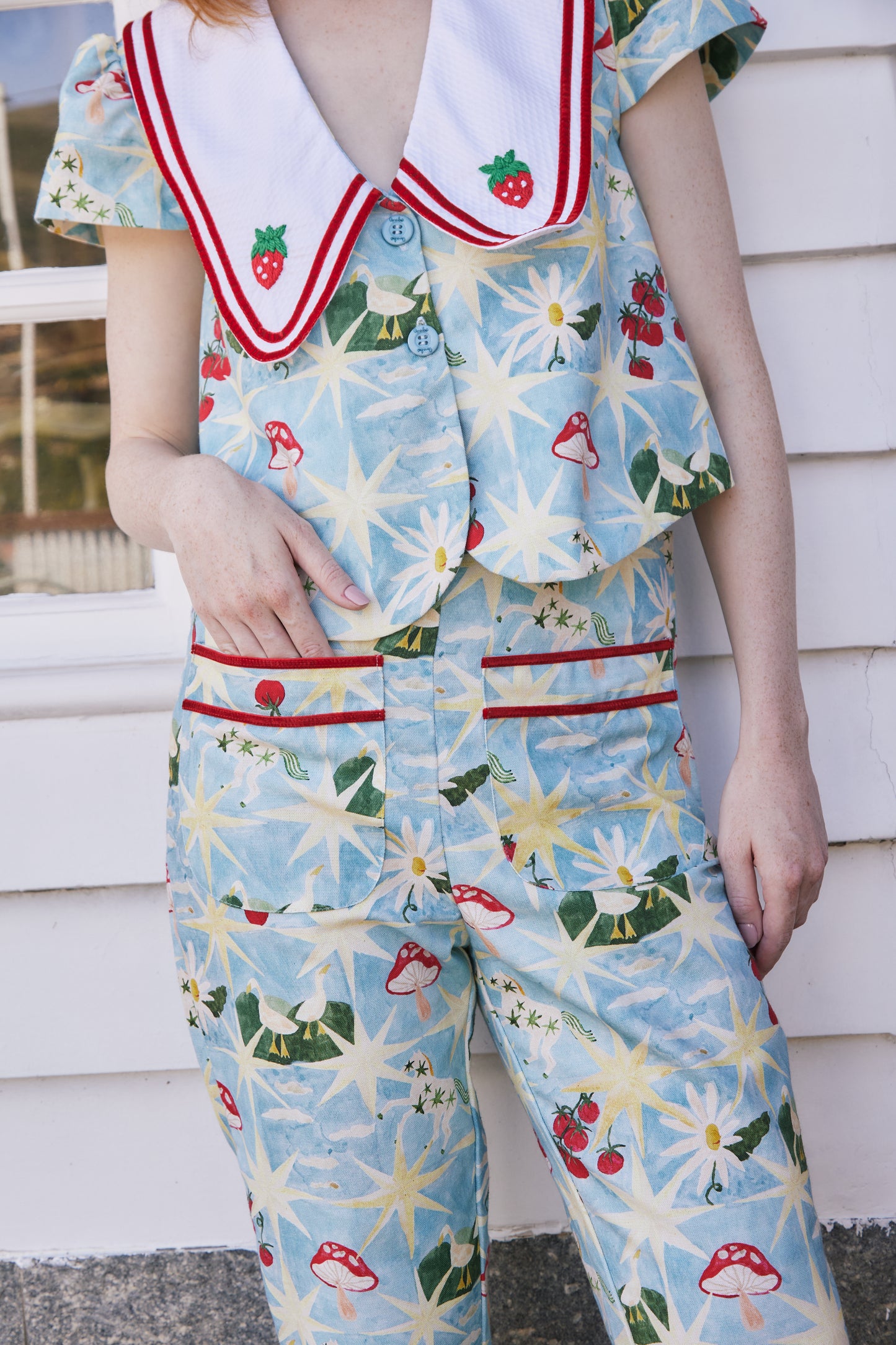 Calça Constelação Estrelinha - azul claro