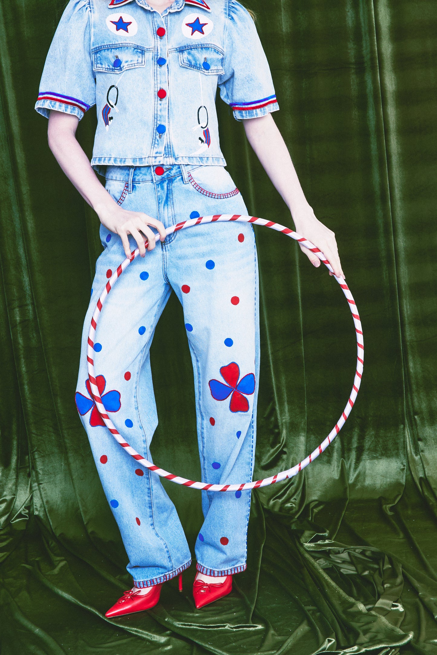 Calça Confetes - jeans claro