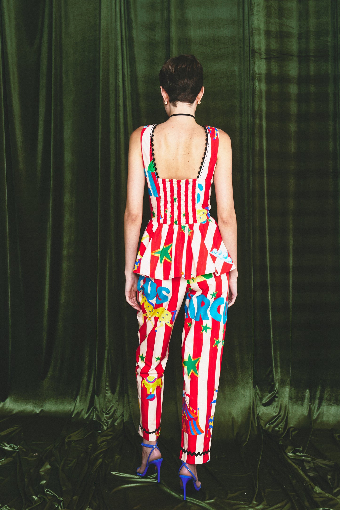 Blusa Picadeiro Circo - listras vermelhas