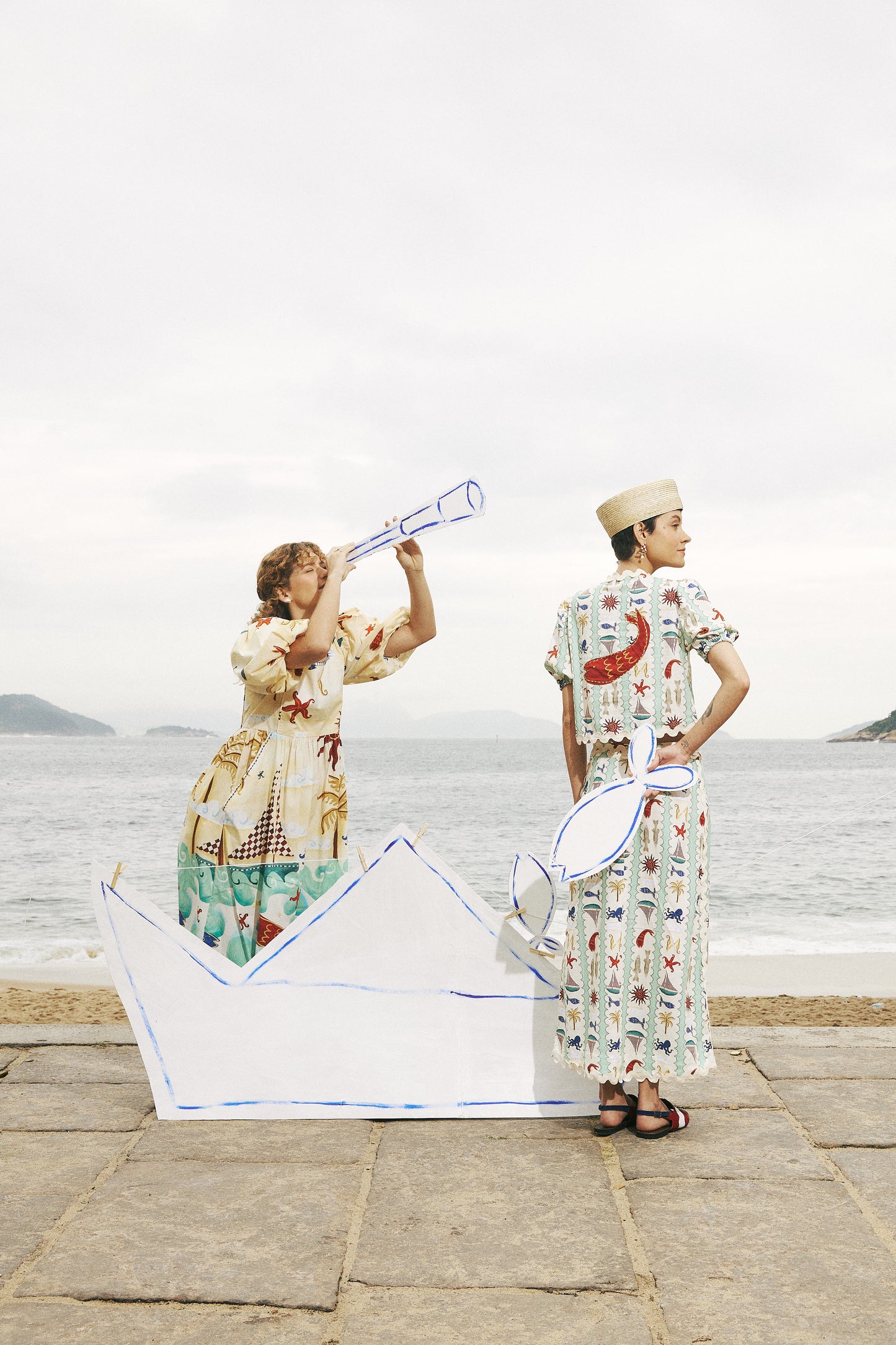 Saia Vida Mansa - listrado verde-água