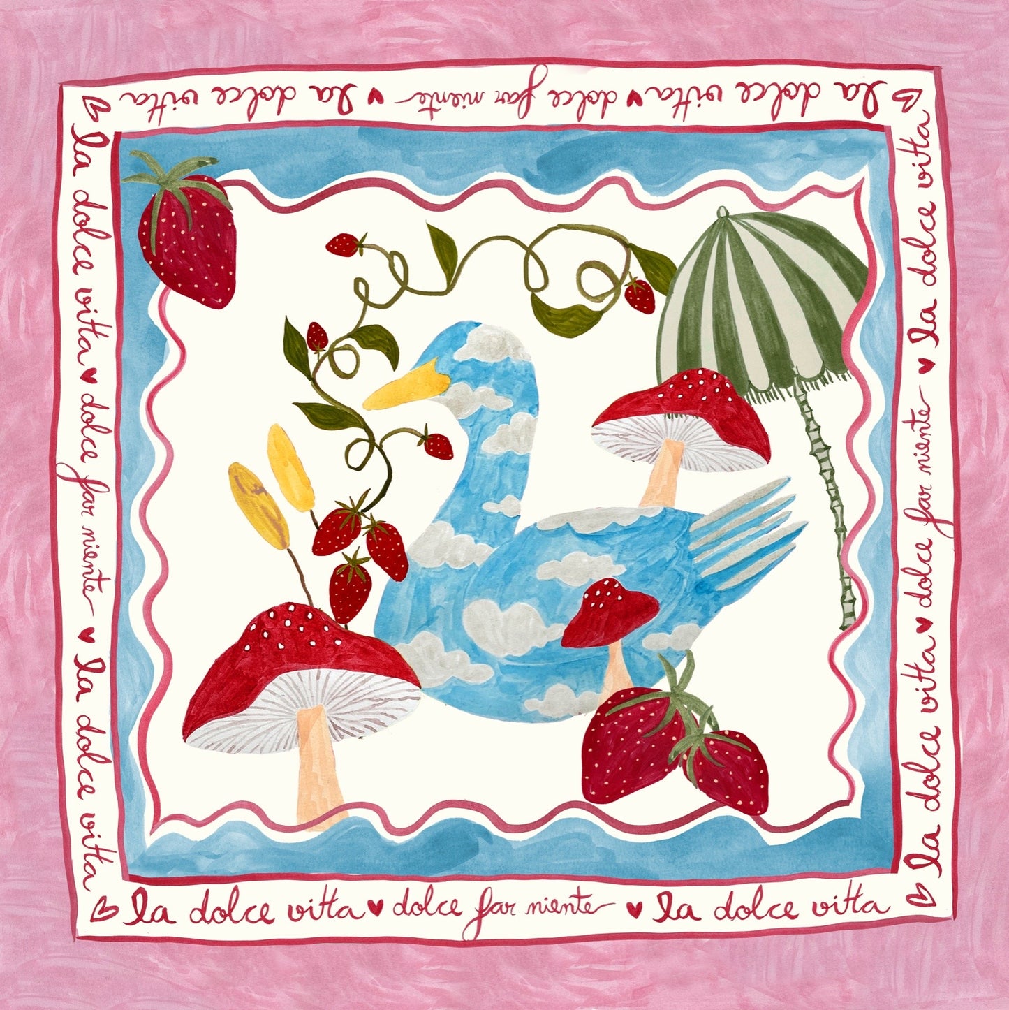 Lenço Patinhos - rosa