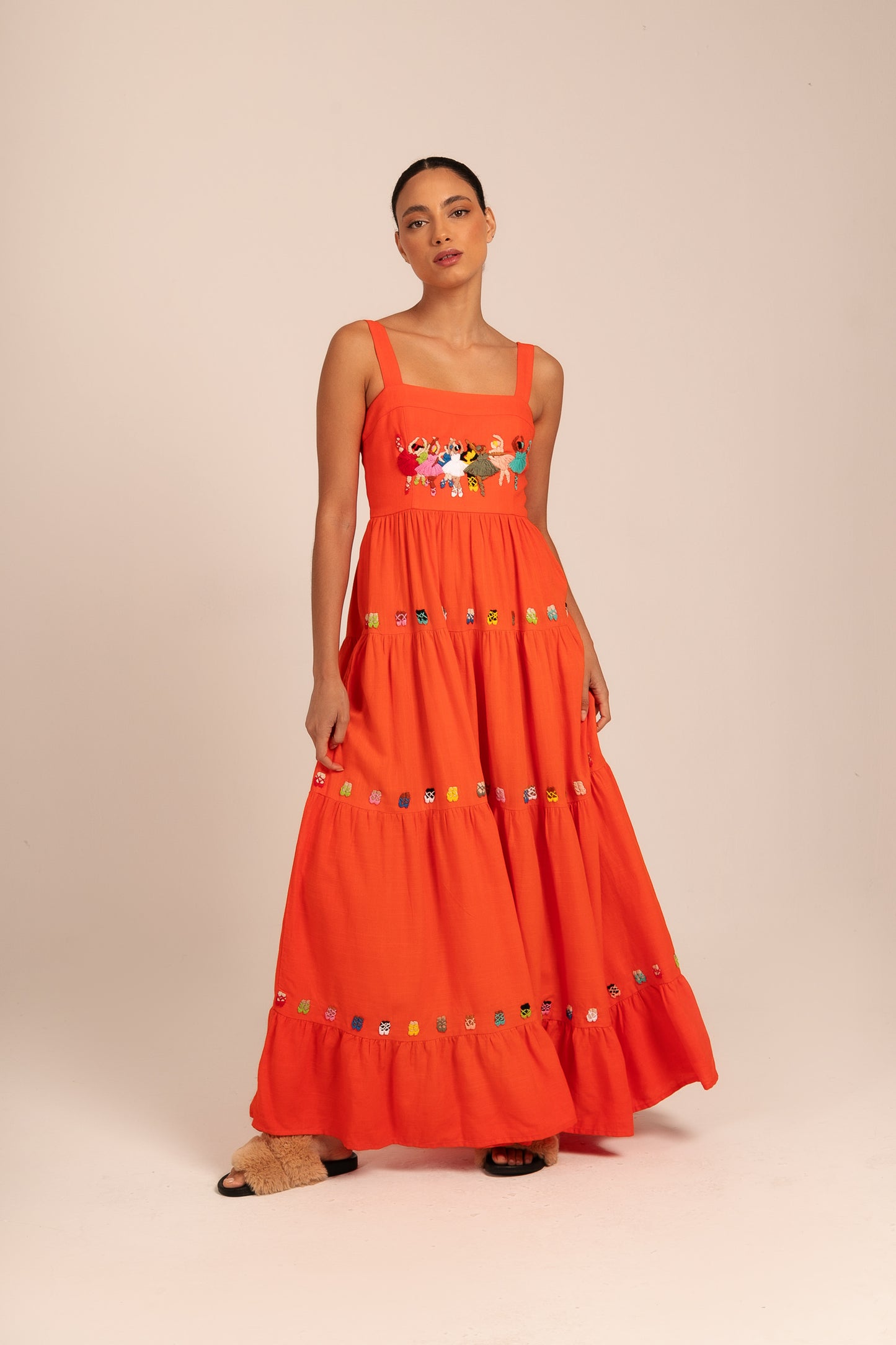 Vestido Amanda Sapatilha - coral