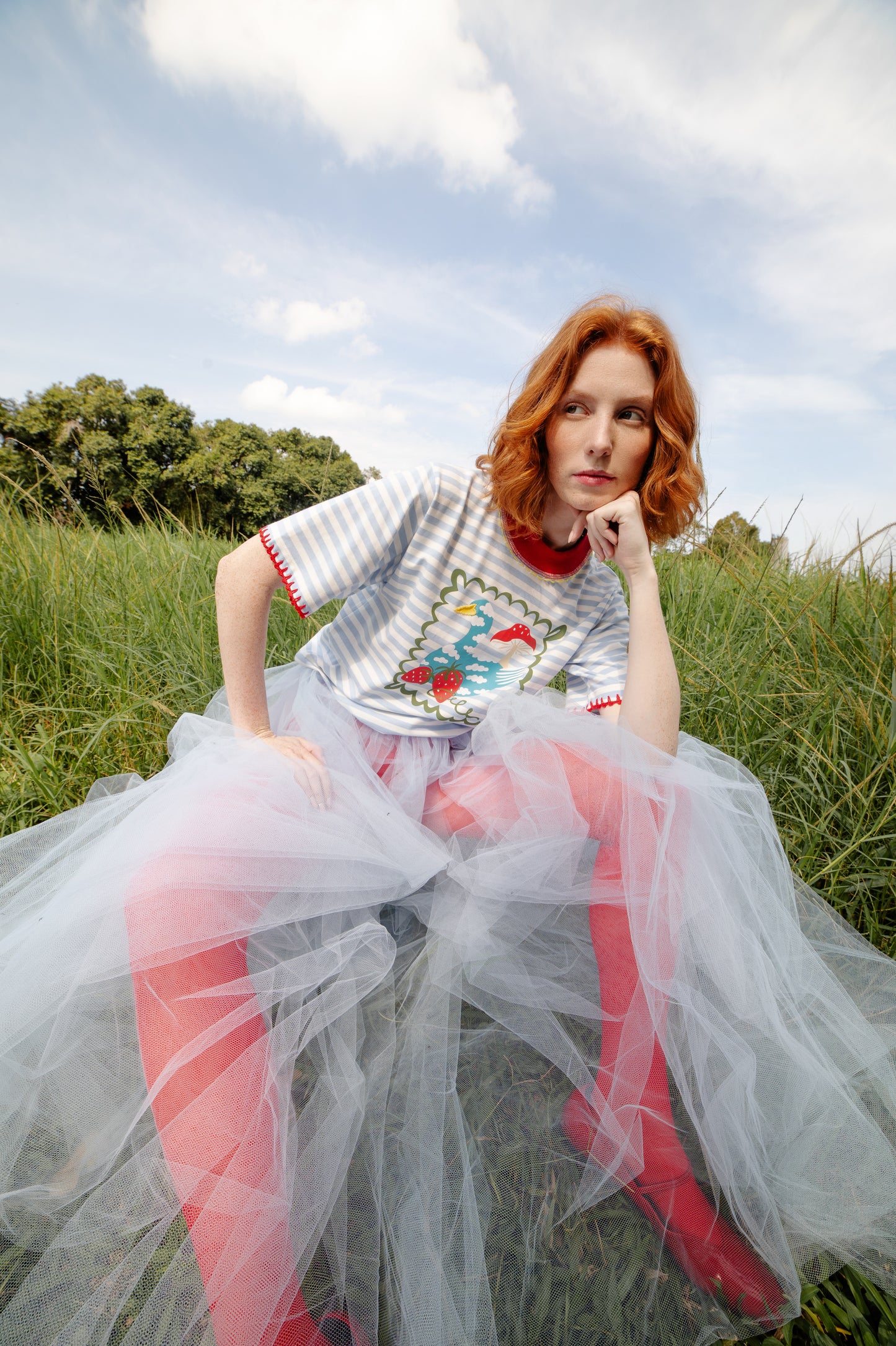 T-Shirt Patinho - listrado azul