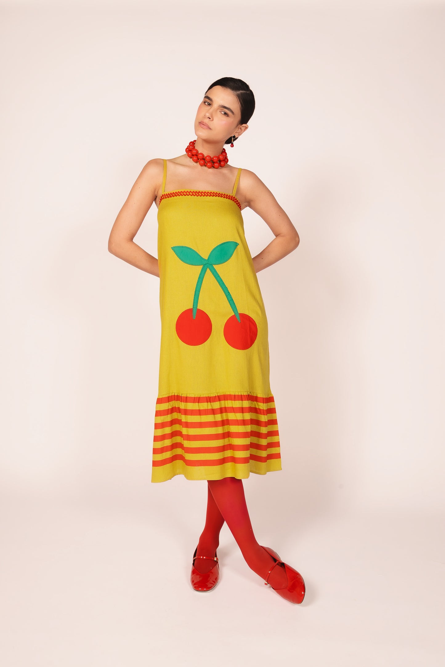 Vestido Manu Cereja - verde