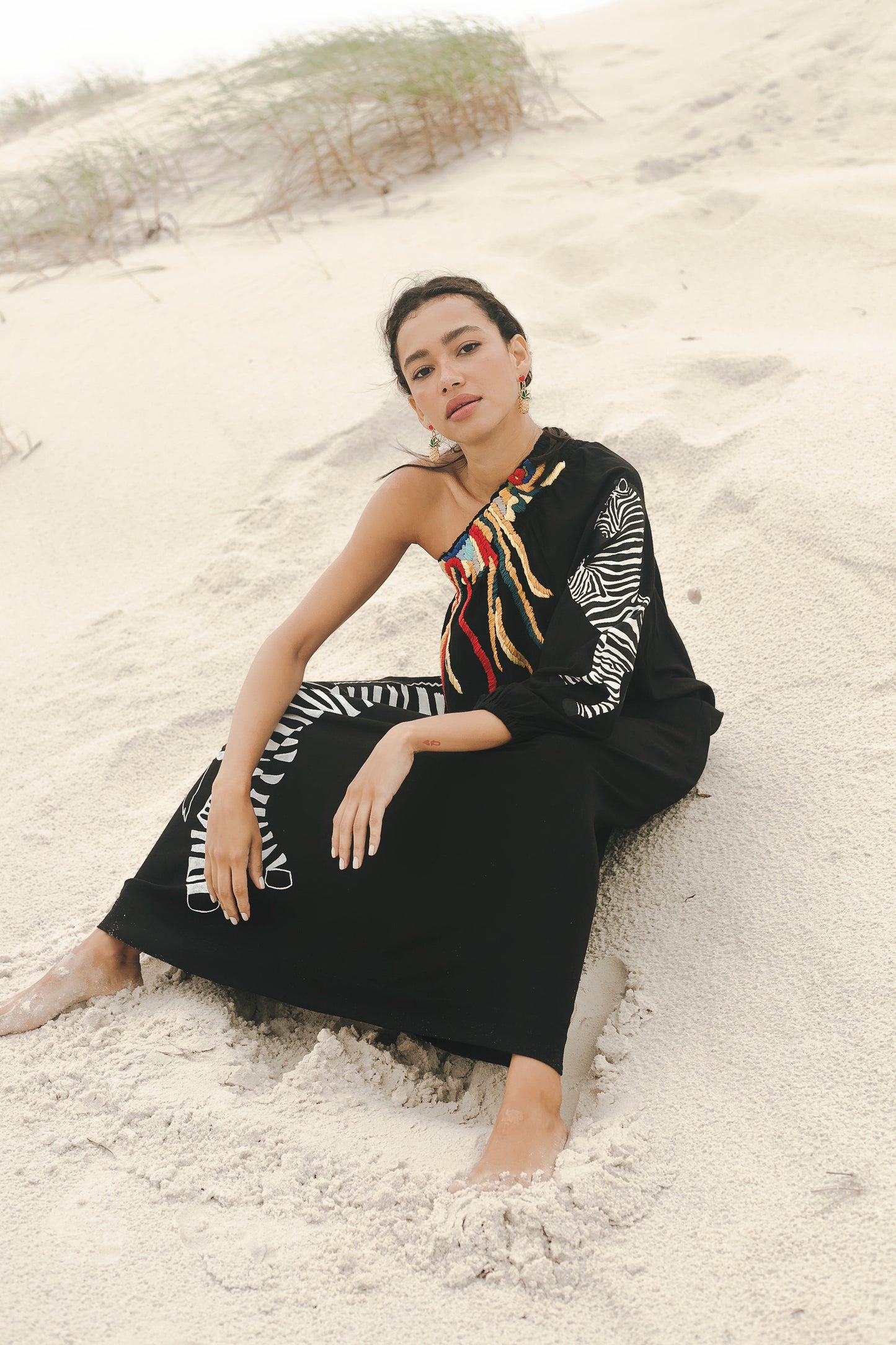 Vestido África Zebra - preto