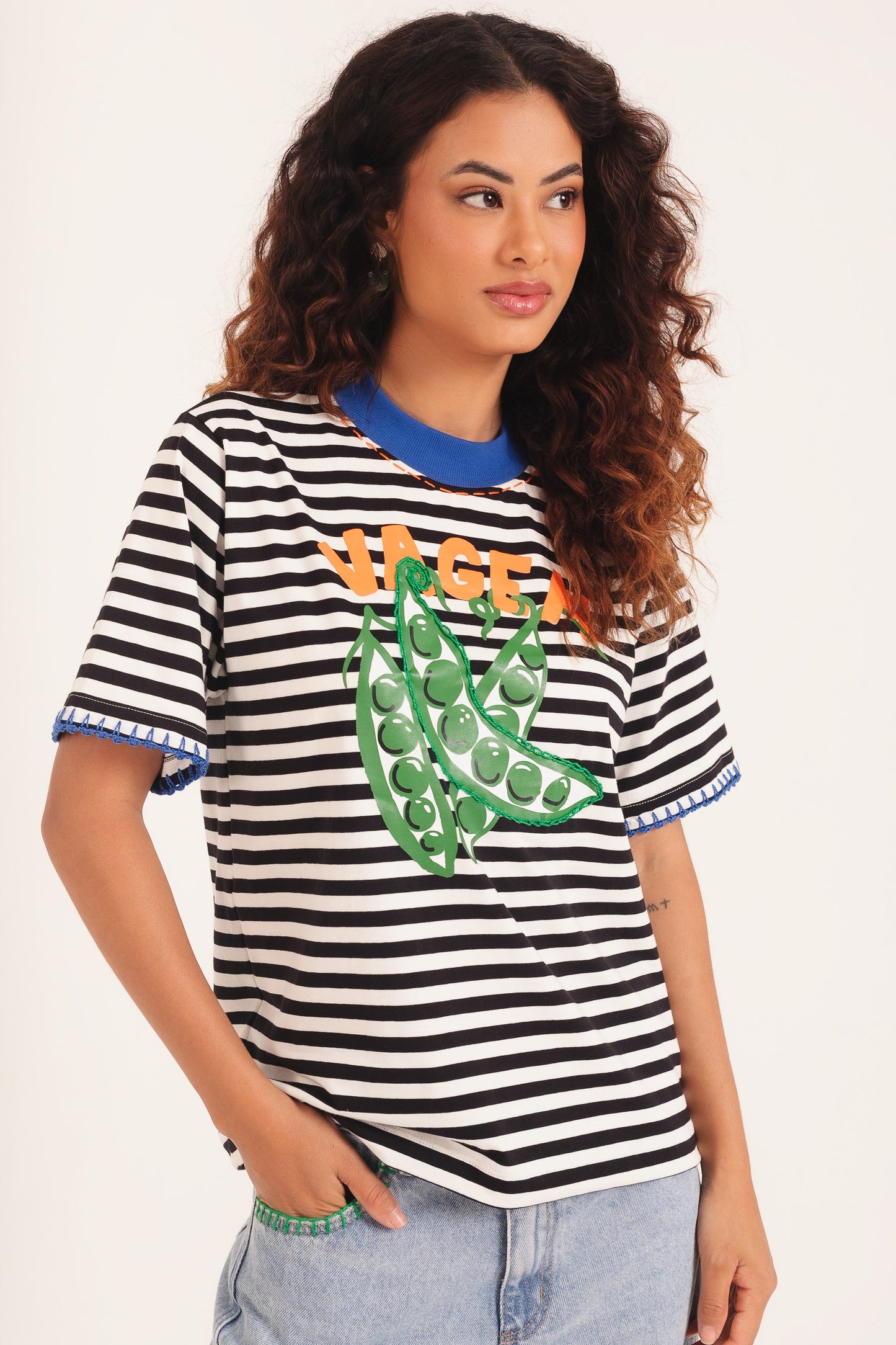 T-Shirt Vagem - listrado preto