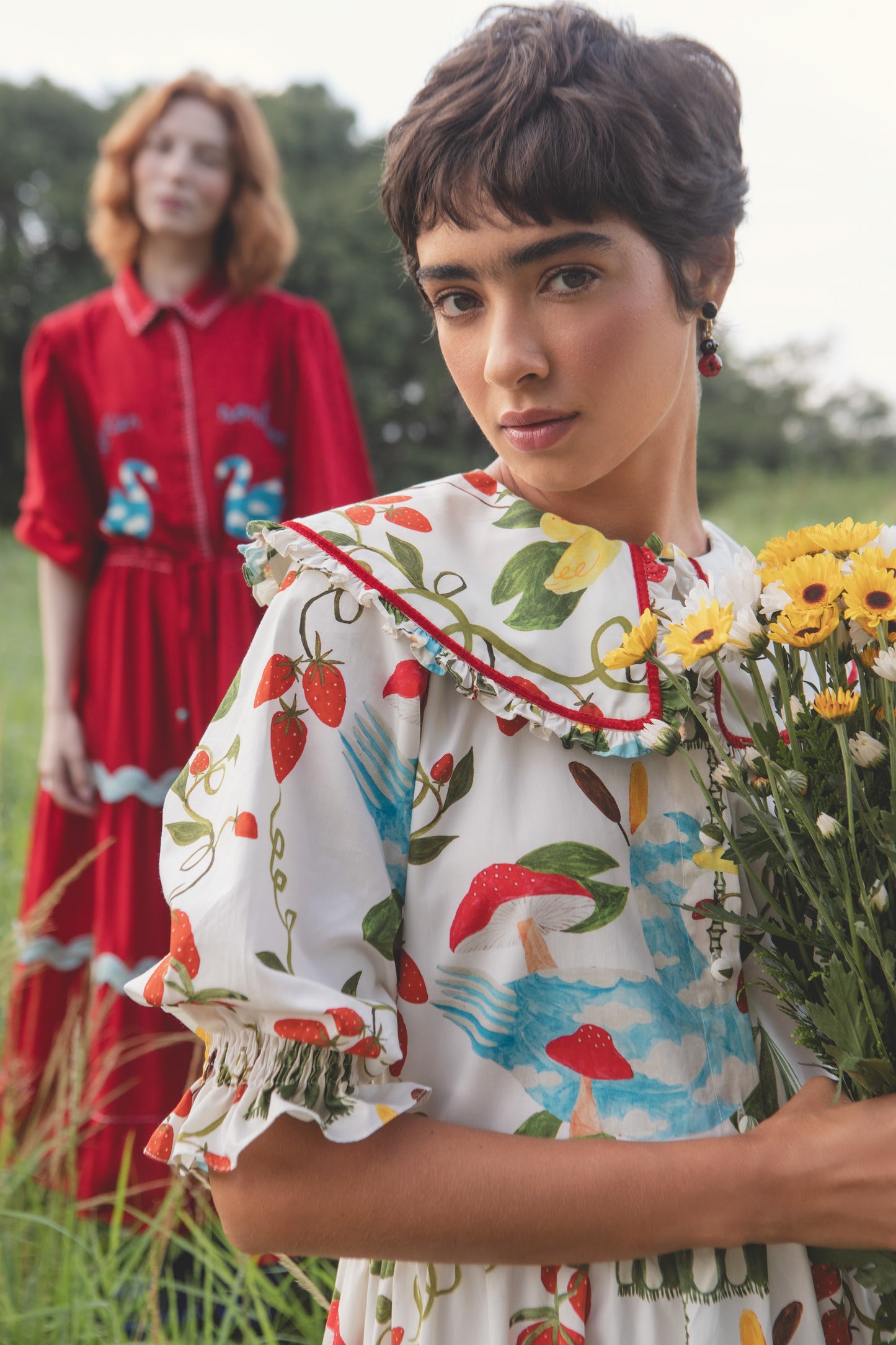 Vestido Frida Patinhos - vermelho