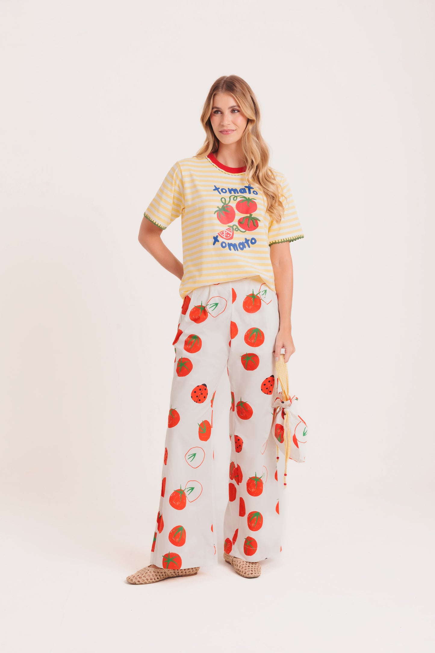 T-Shirt Tomates - listrado amarelo