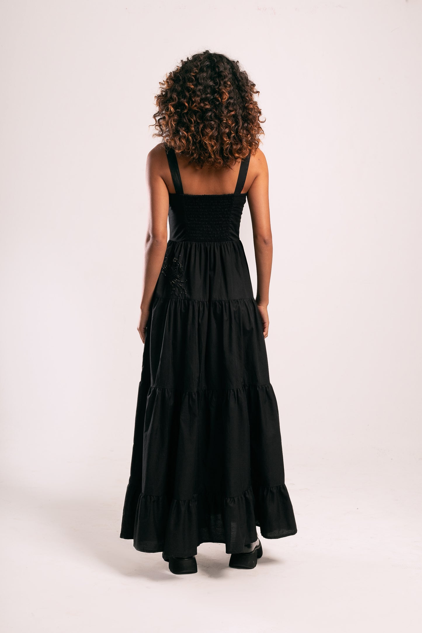 Vestido Amanda Caranguejo Lurex - preto