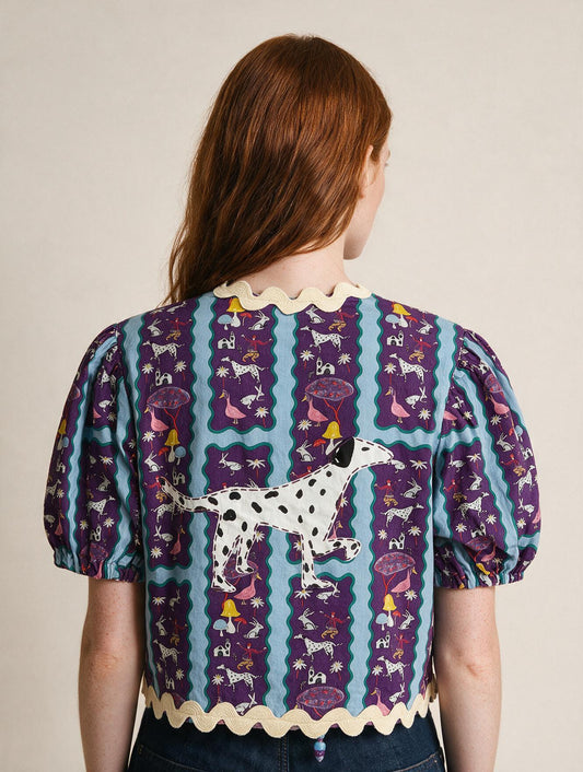 Blusa Recanto - listrado roxo