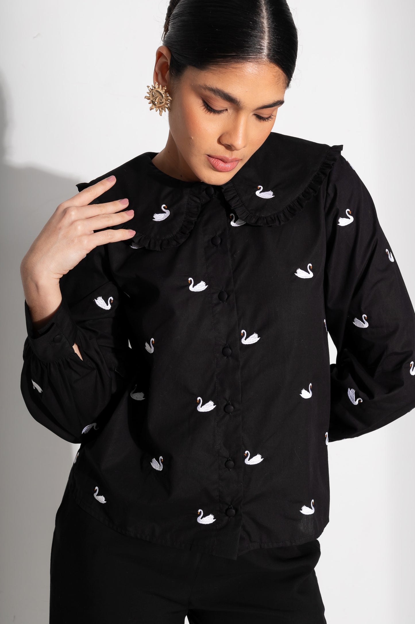 Camisa Cisne - preto