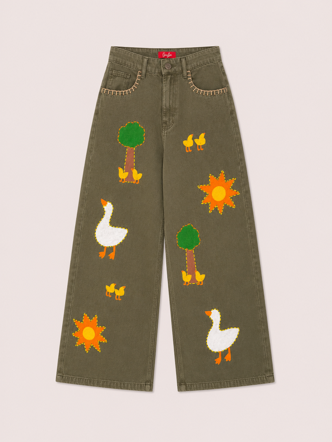 Calça Entre Árvores - verde militar