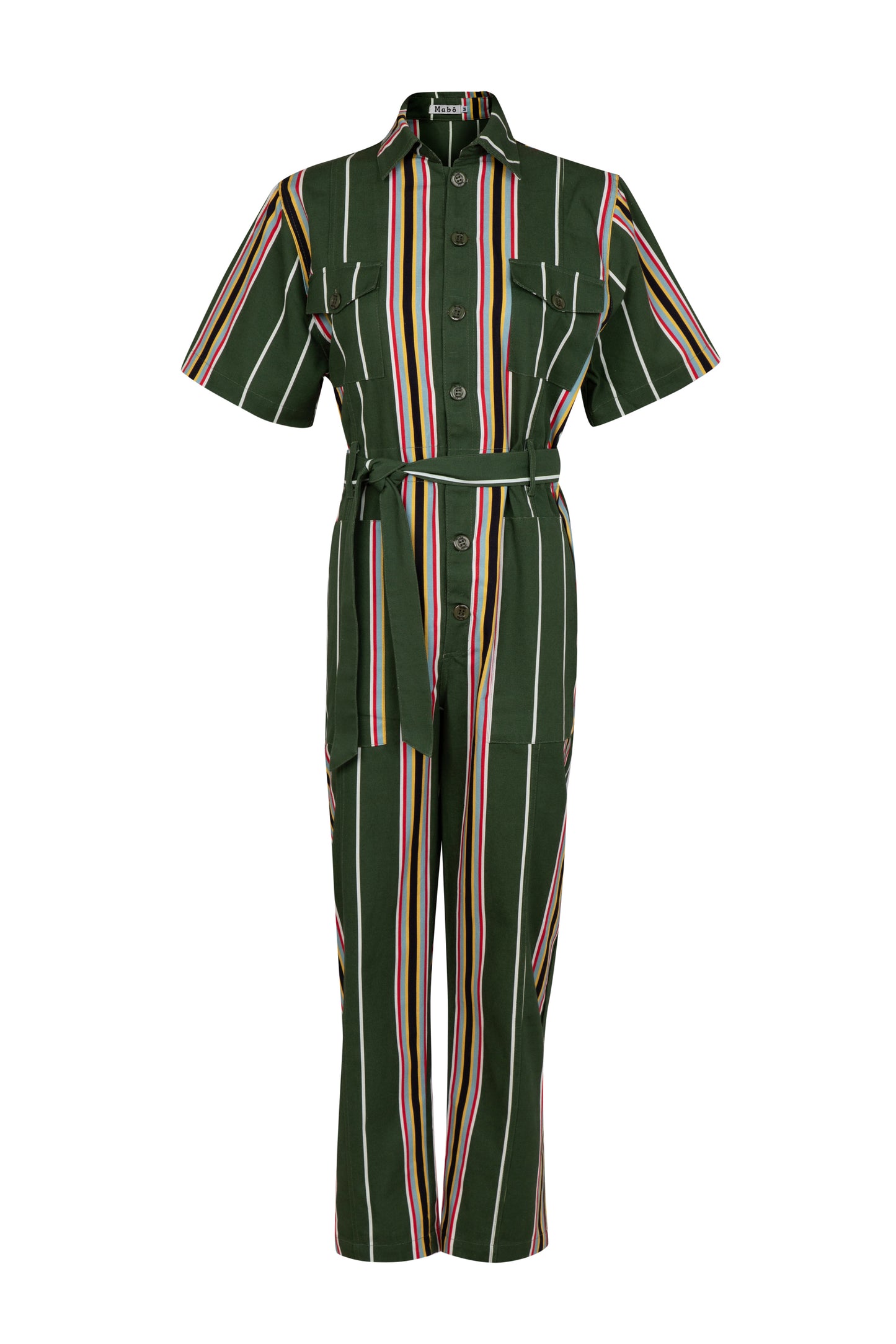 Macacão Conto Listras - verde militar