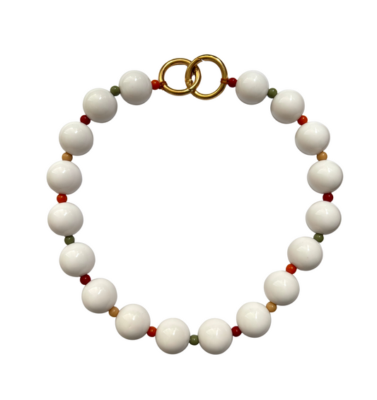 Choker Entremeios Coloridos - branco