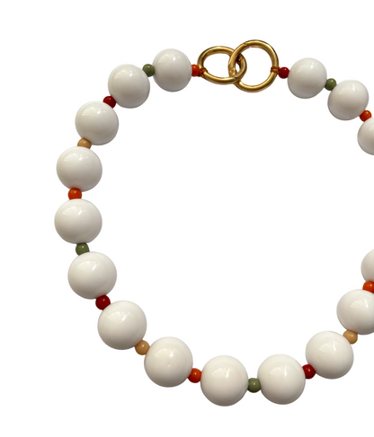 Choker Entremeios Coloridos - branco