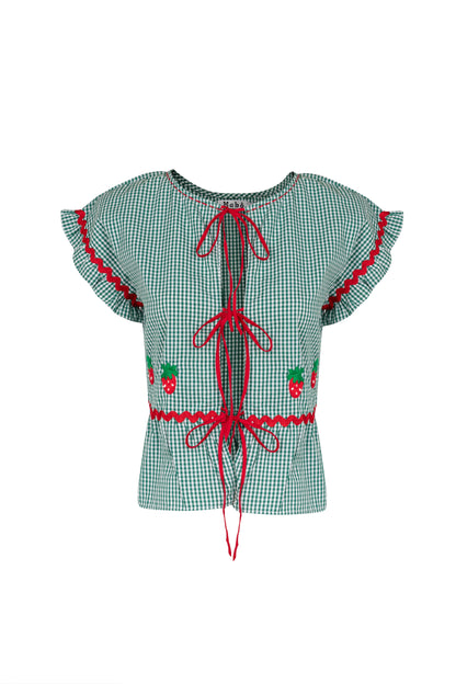 Blusa Maria Morangos - vichy verde