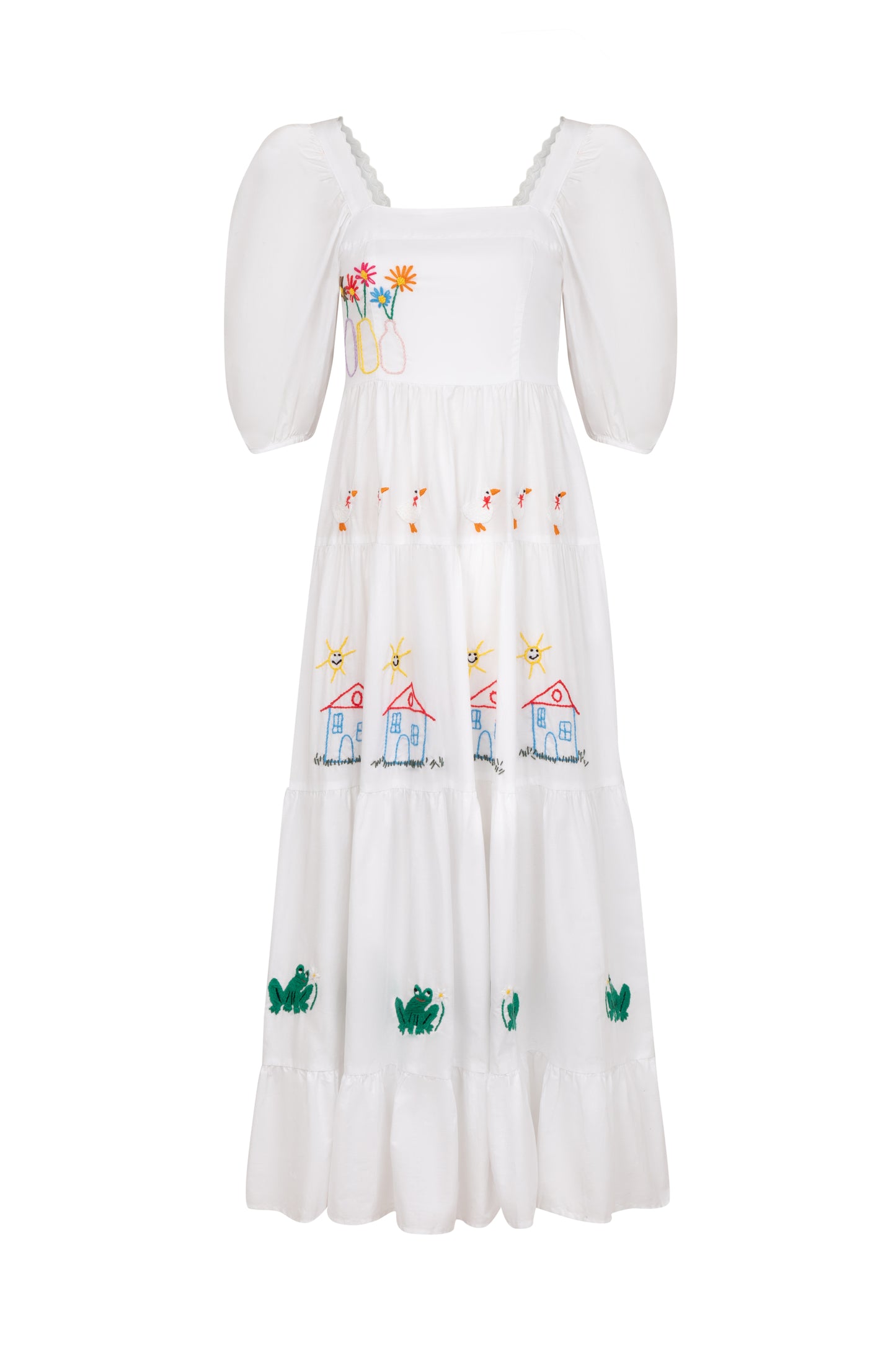 Vestido Amanda Nostalgia com manga - branco