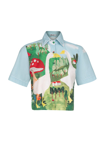 Camisa Horizonte Fazendinha - azul claro