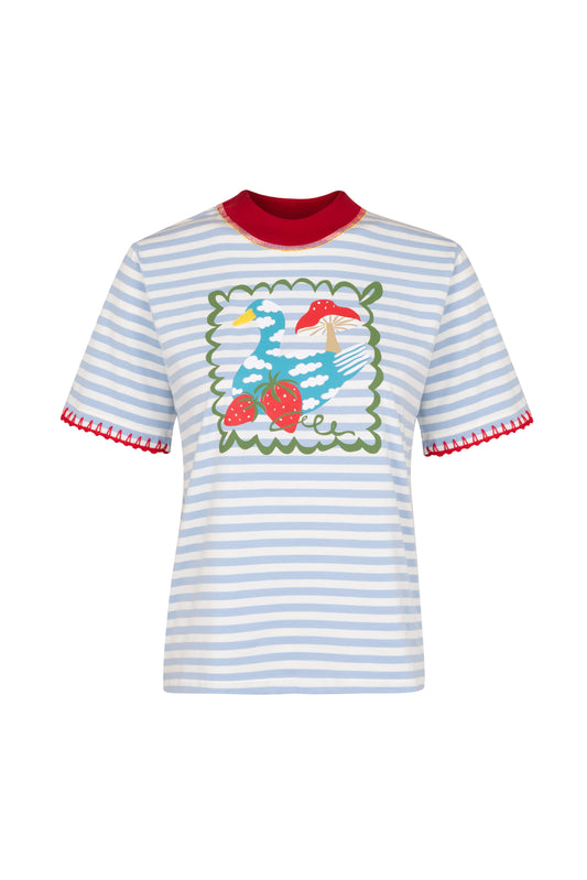 T-Shirt Patinho - listrado azul