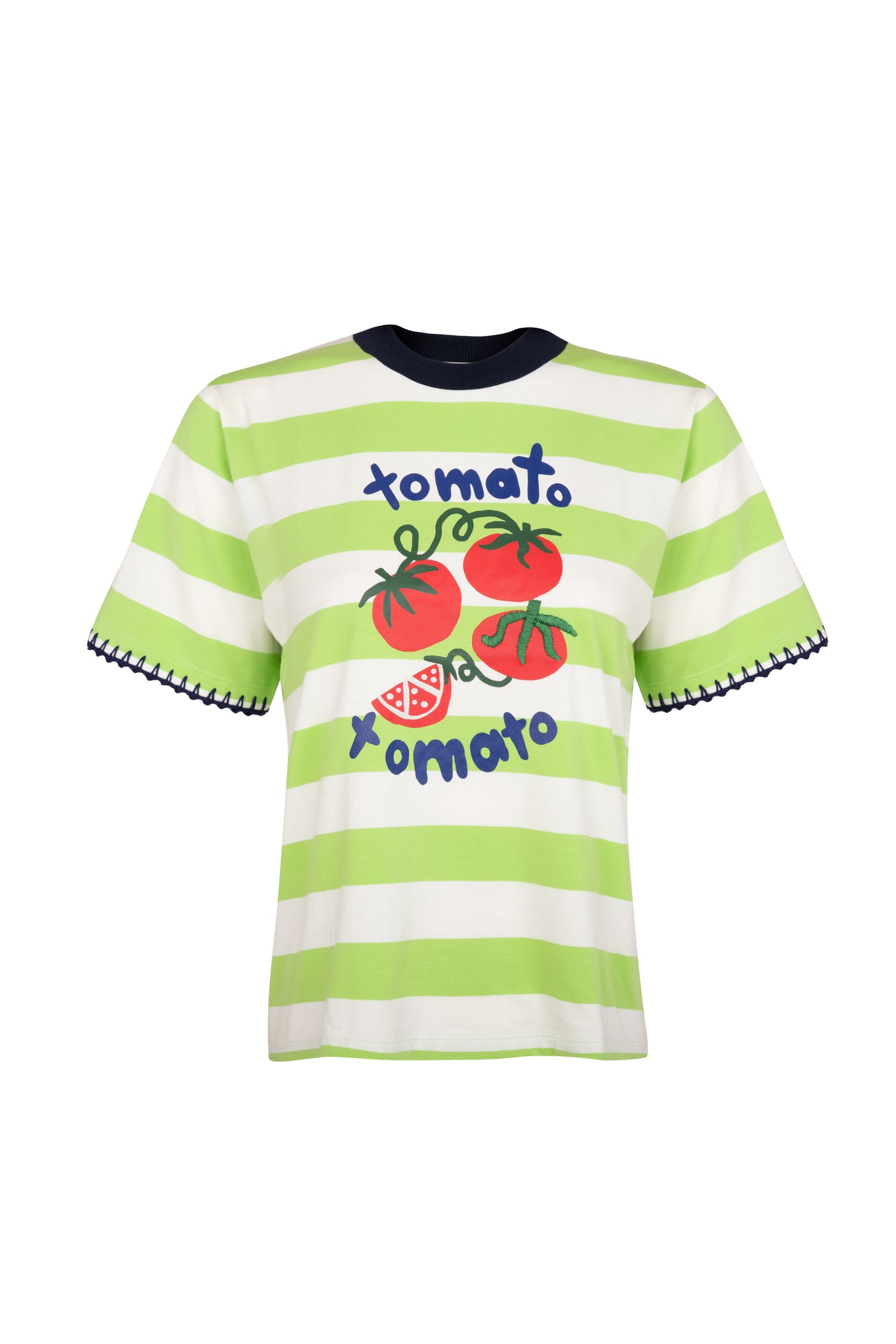 T-Shirt Tomates - listrado verde