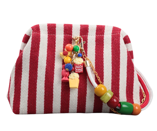 Clutch Pipoca - listrado vermelho