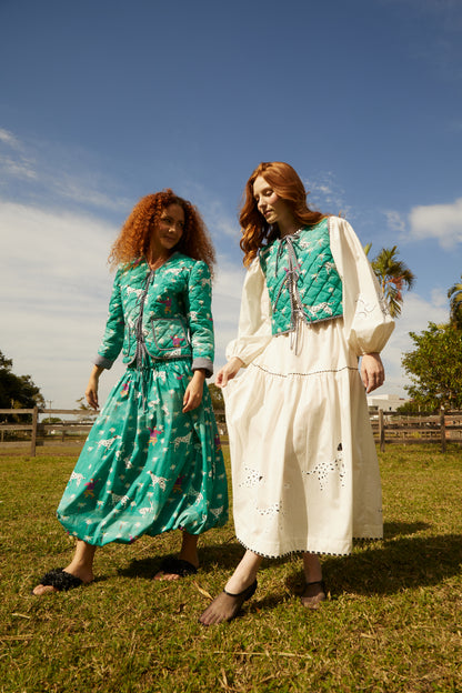 Colete Matelassê Dálmata - verde esmeralda