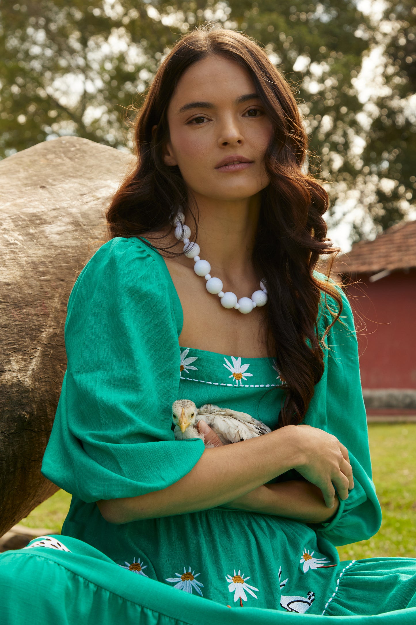 Vestido Amanda Bosque - verde esmeralda