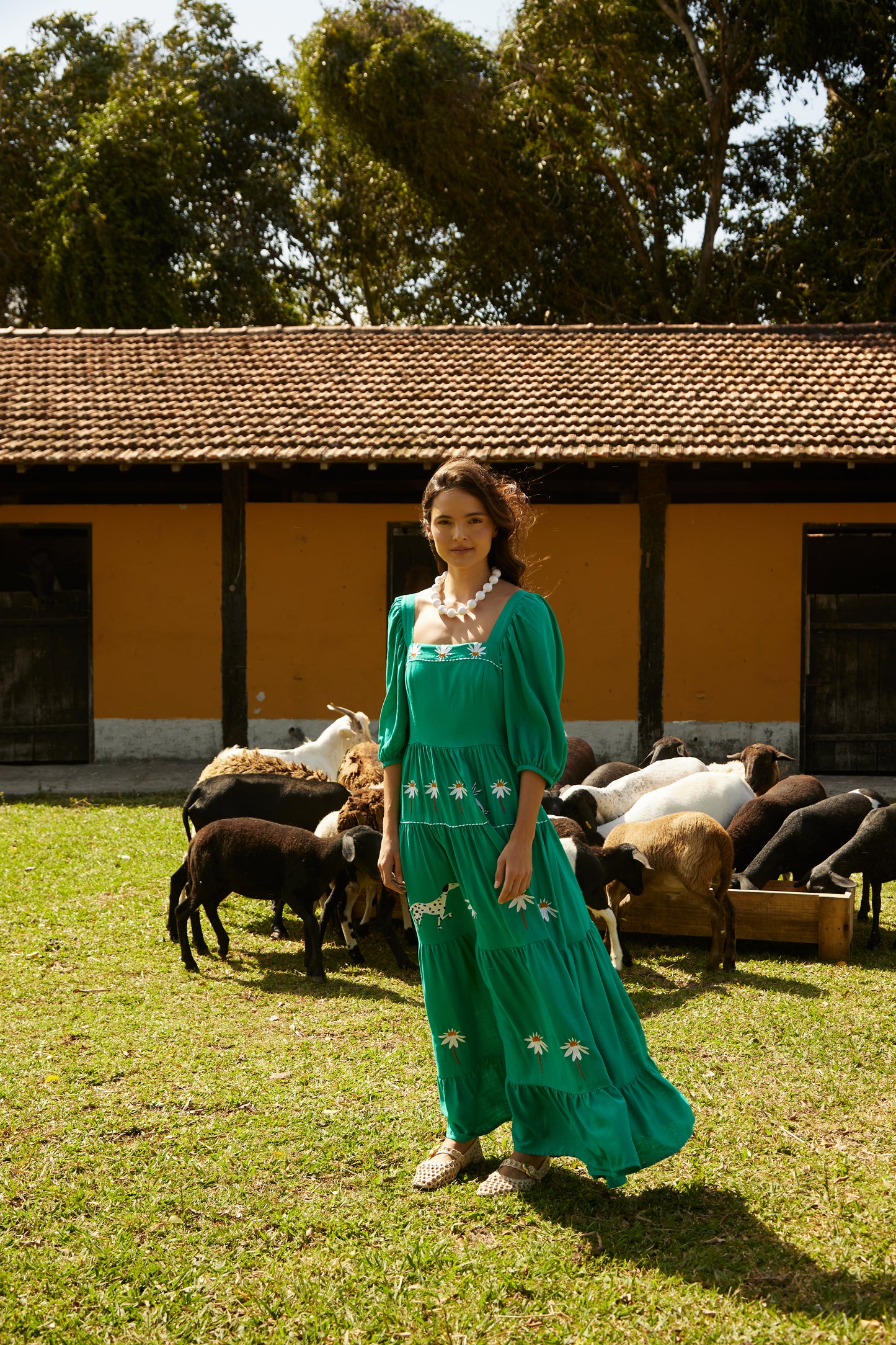 Vestido Amanda Bosque - verde esmeralda