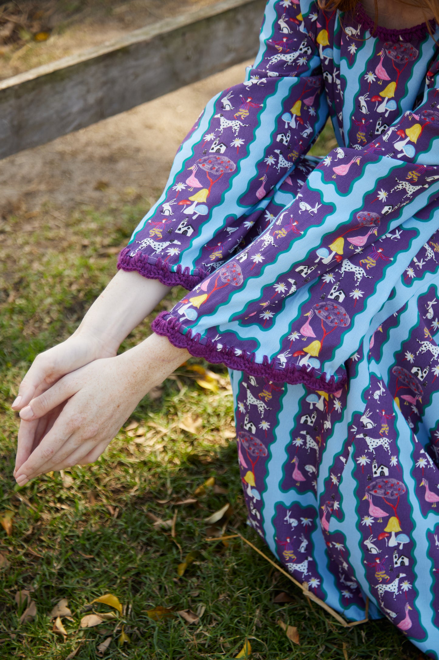 Vestido Luar - listrado roxo