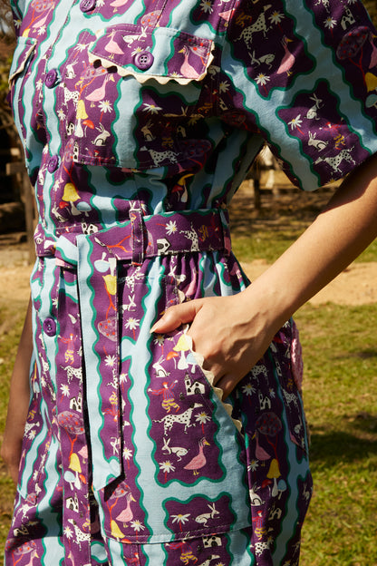 Macacão Violeta - listrado roxo