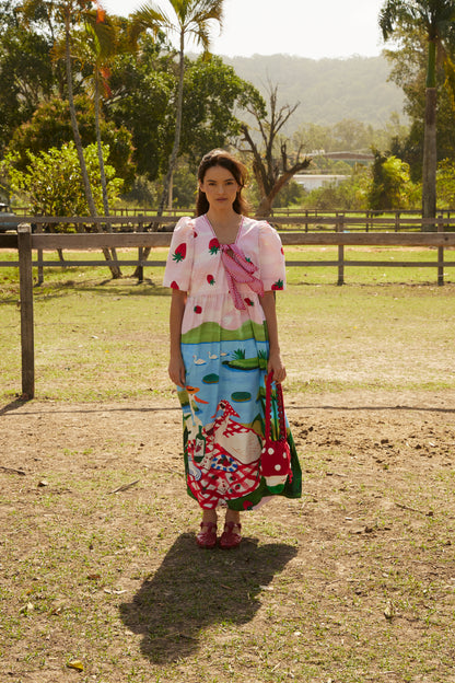 Vestido Bruna Morangos - rosa