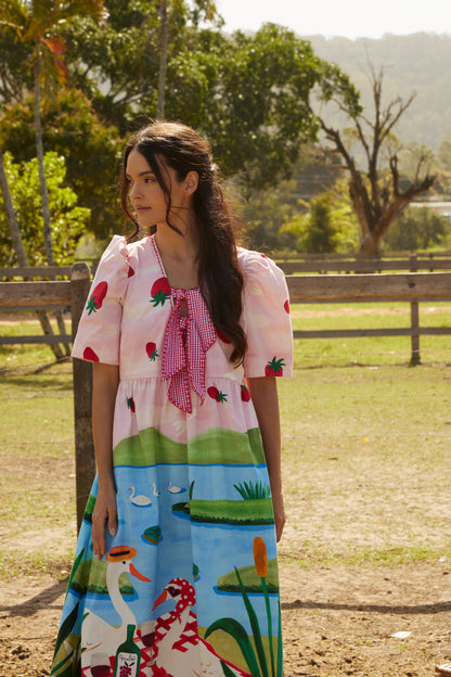 Vestido Bruna Morangos - rosa