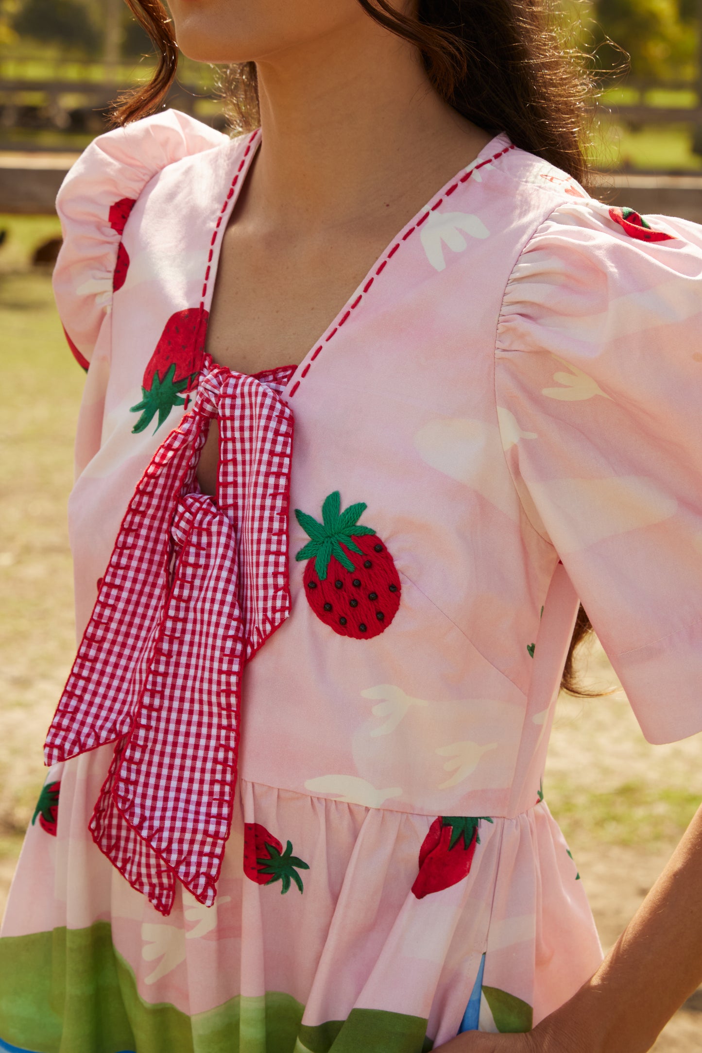 Vestido Bruna Morangos - rosa