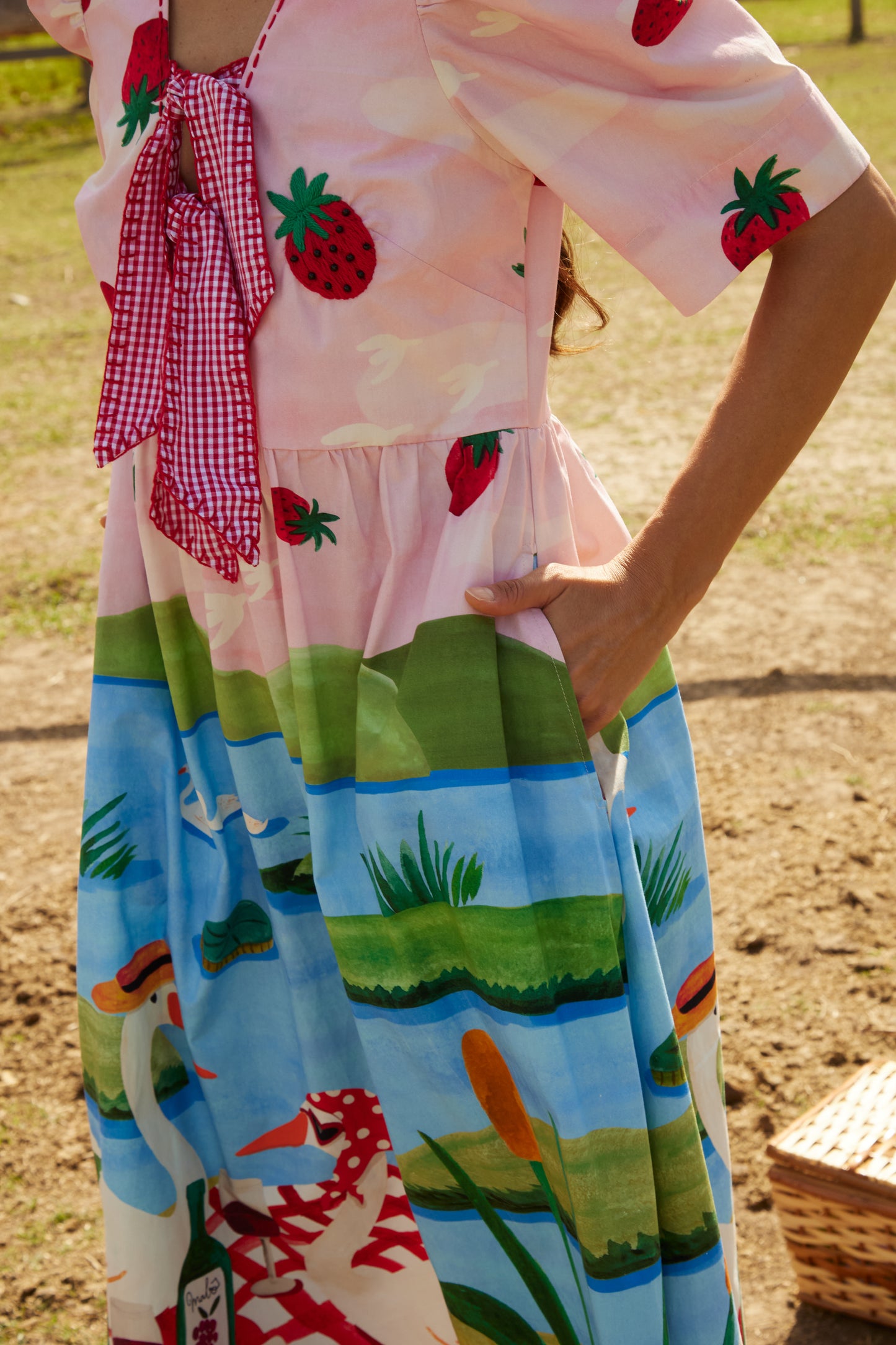 Vestido Bruna Morangos - rosa