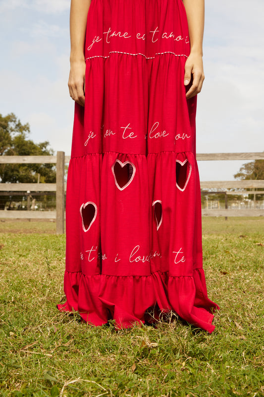 Vestido Amanda Amor - vermelho