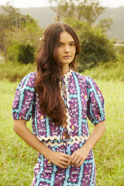 Blusa Recanto - listrado roxo