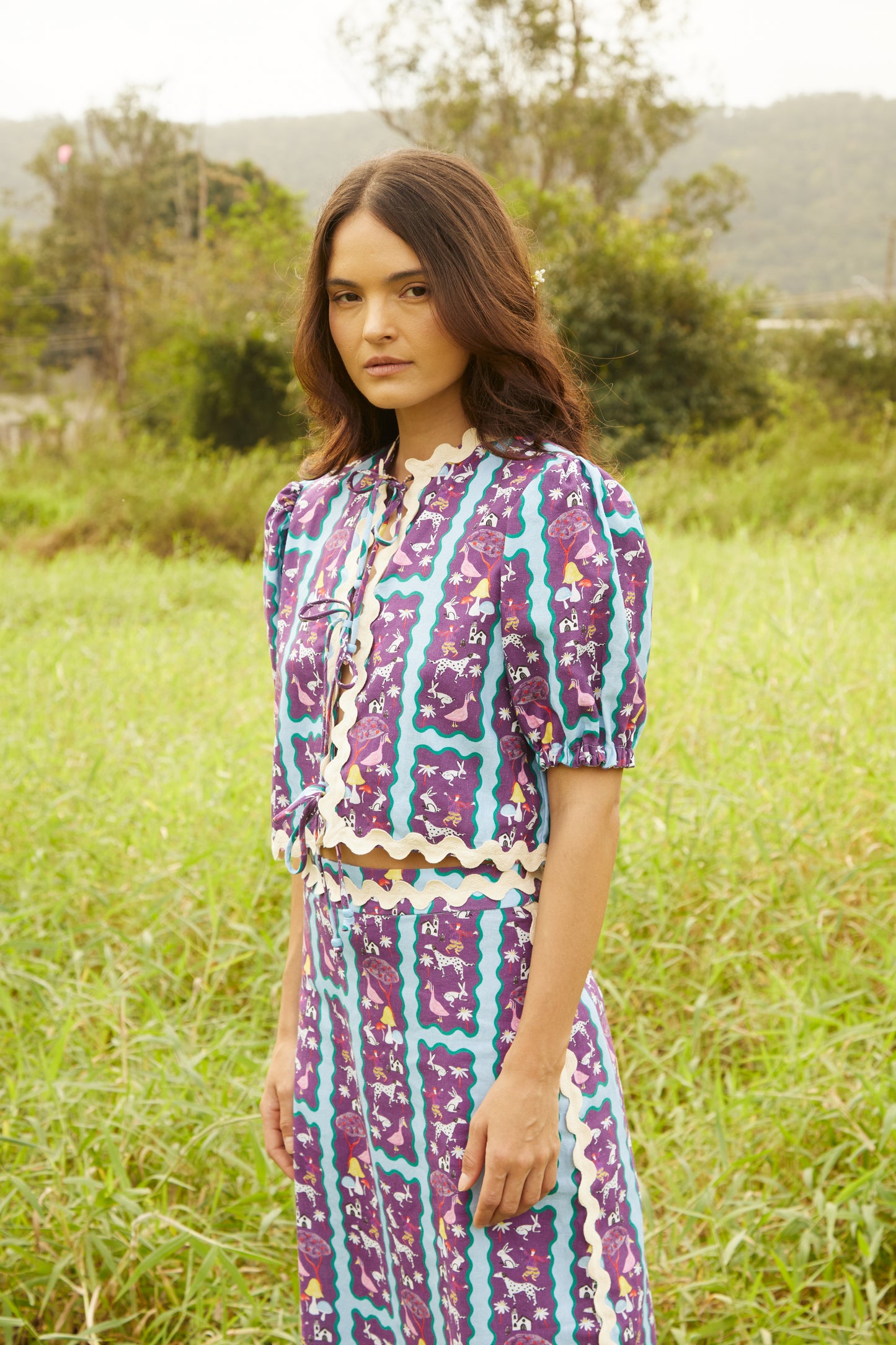Blusa Recanto - listrado roxo