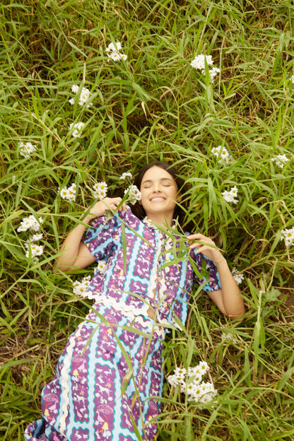 Blusa Recanto - listrado roxo