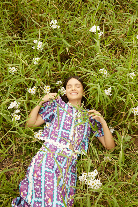 Blusa Recanto - listrado roxo