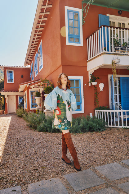 Vestido Fada Fazendinha - azul claro