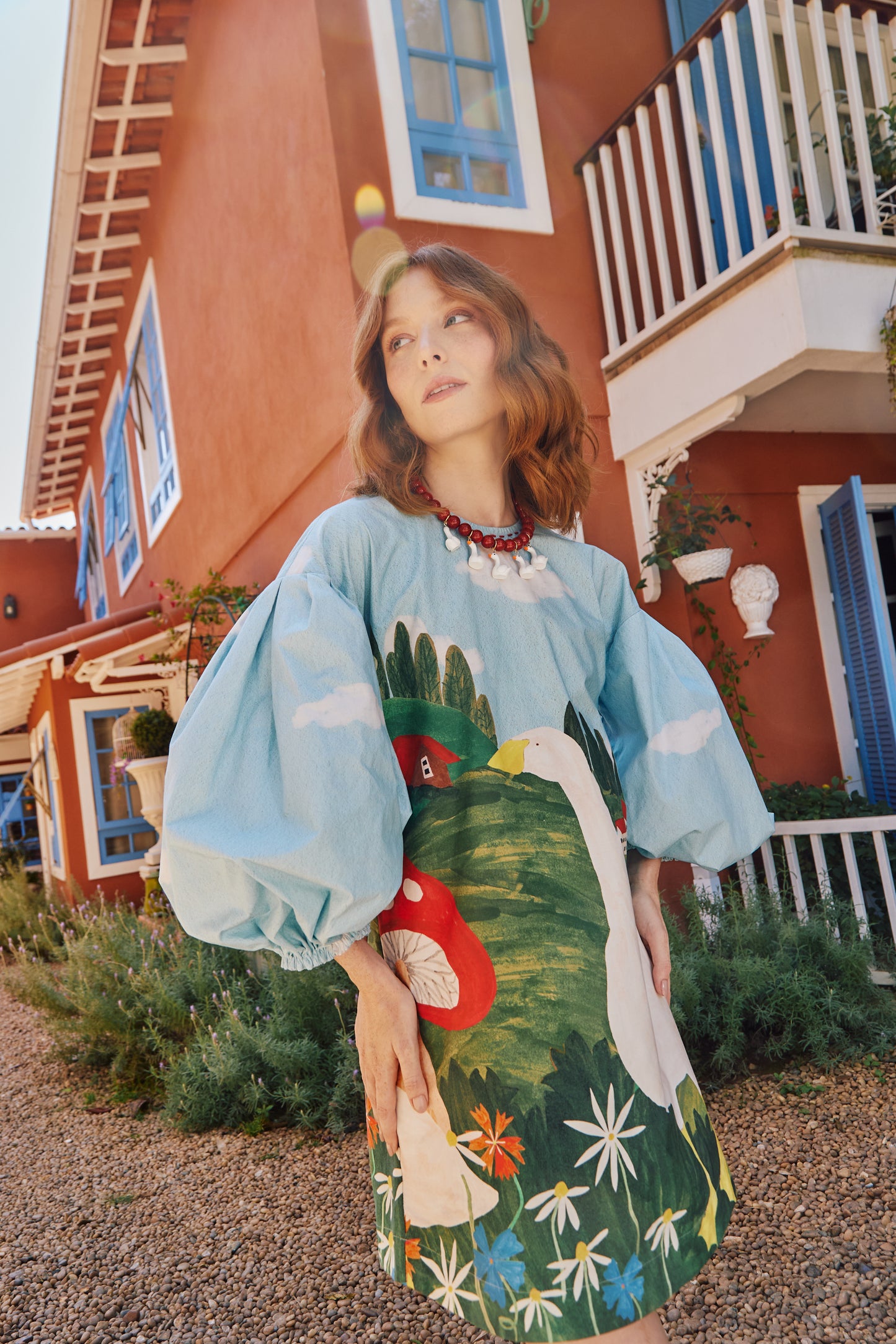 Vestido Fada Fazendinha - azul claro