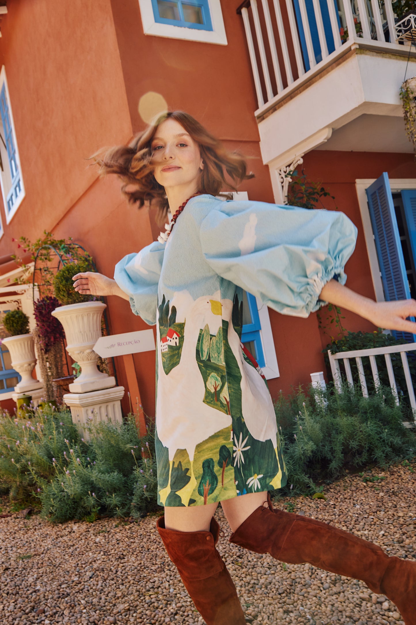 Vestido Fada Fazendinha - azul claro