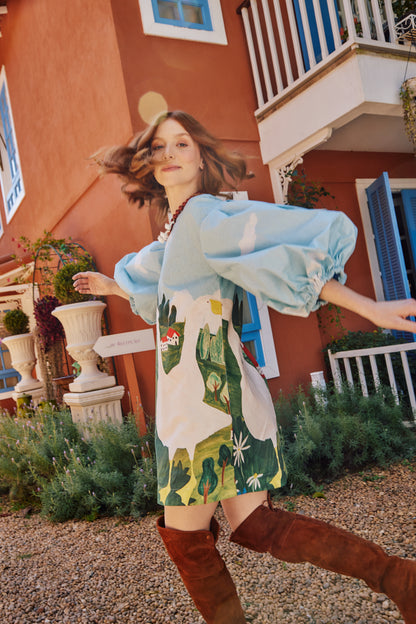Vestido Fada Fazendinha - azul claro