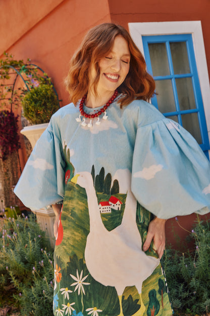 Vestido Fada Fazendinha - azul claro