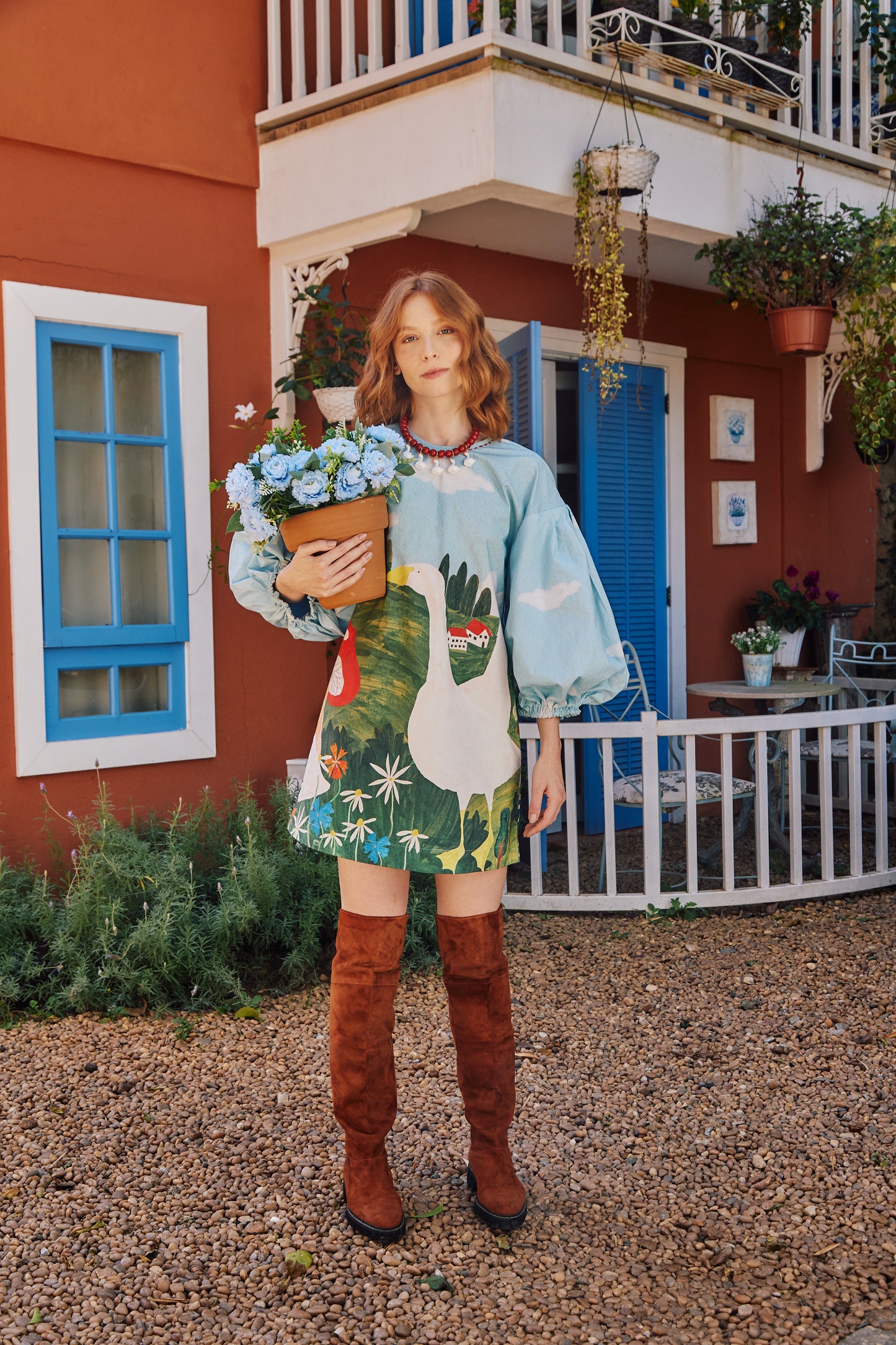 Vestido Fada Fazendinha - azul claro