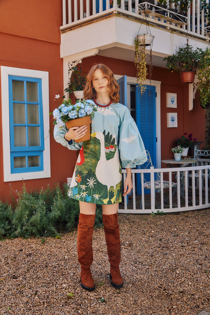 Vestido Fada Fazendinha - azul claro