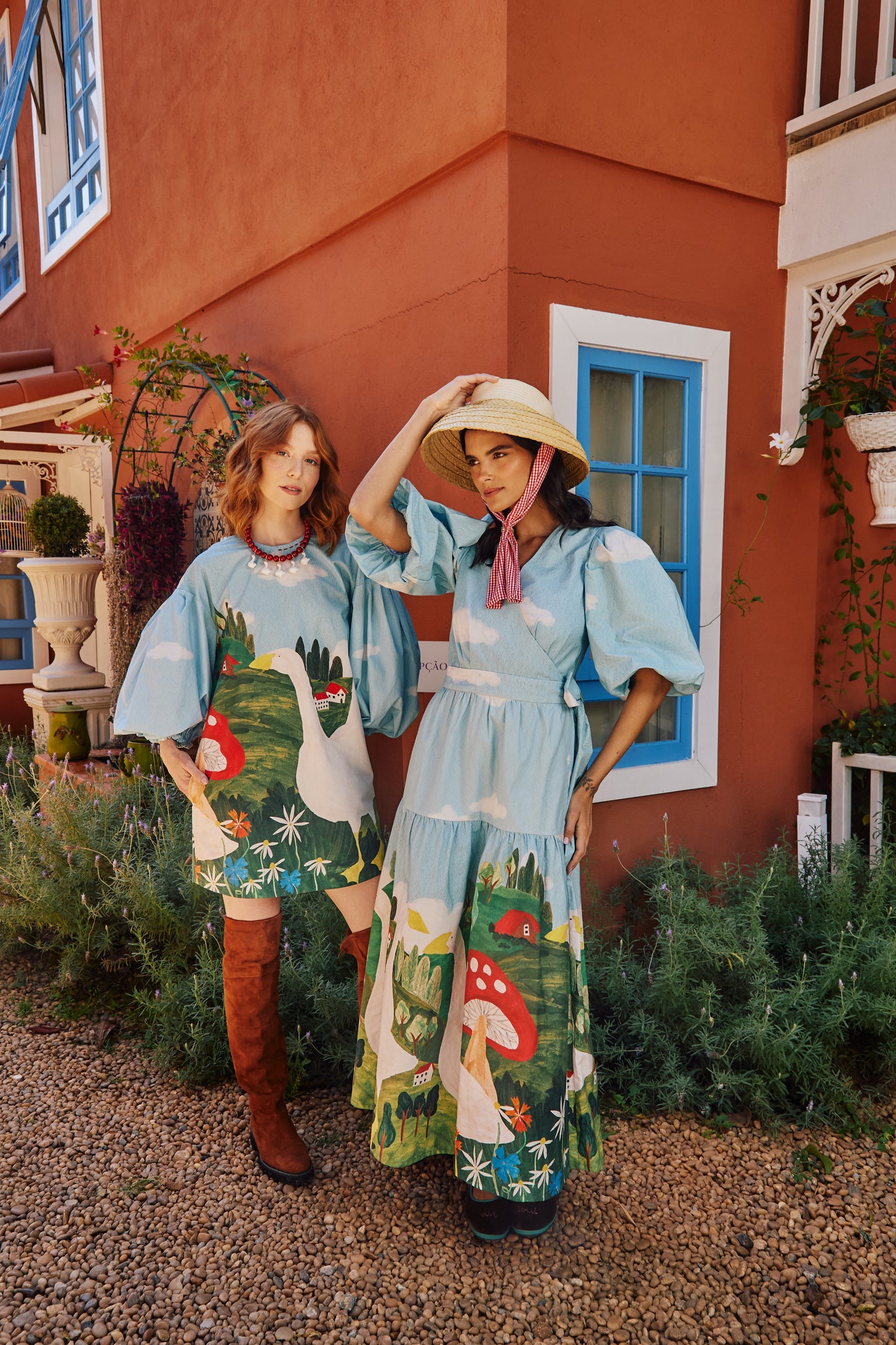 Vestido Abraço Fazendinha - azul claro