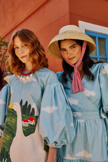 Vestido Fada Fazendinha - azul claro