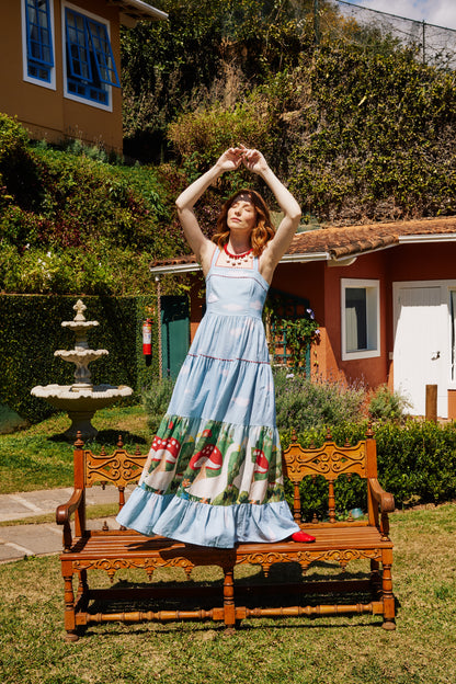 Vestido Amanda Fazendinha - azul claro